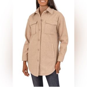 Rachel Roy Shacket Shirt Jacket Taupe Tan Camel
